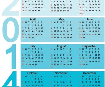 Calendário De Feliz Ano Novo Azul Vector14