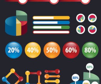 Vektor 3d Glänzend-Set Business-Infografik-Design-Elemente
