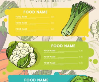Vegane Menü-Cover-Vorlage Klassisch Handgezeichnete Gemüseskizze