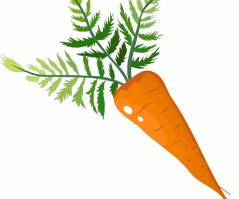 Vegetable Background Carrot Icon Colorful Flat Decor