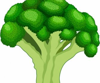 Dekorasi Ikon Brokoli Hijau Latar Belakang Sayuran