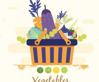 Vegetables Basket Background Multicolored Classical Design