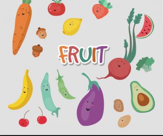 vegetables fruits icons