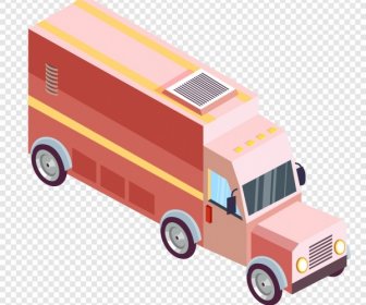 Vendor Truck Icon Pink 3d Sketch