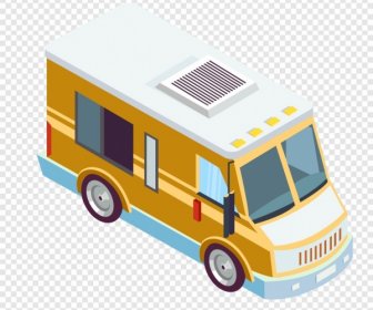 Vendor Truck Icon Yellow 3d Modern Design