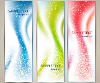 Vertical Abstract Color Banners With Snow Effect