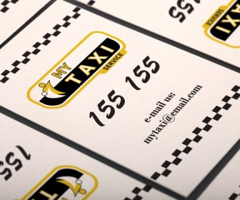 Vertical Taxi Business Card Template