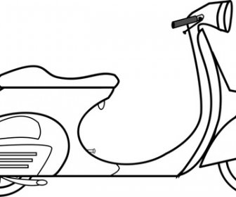 векторная иллюстрация скутера Vespa в черно-белом цвете