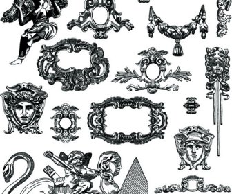 Elementos Decorativos De Estilo Victoriano Gráficos Vectoriales