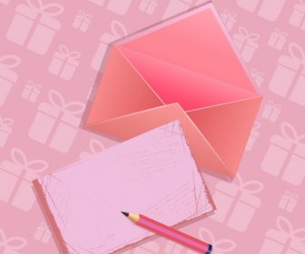 Vignette Gift Background Pink Decoration Envelope Icon