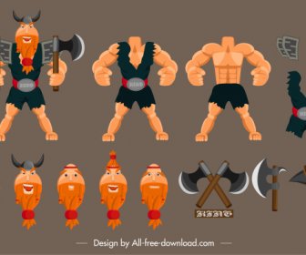 Viking Knight Design Elements Body Components Boceto De Armas