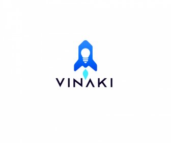 Logotipo Vinaki Sobre A Forma Da Nave Espacial De Startups Criativas
