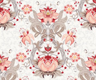 Vine With Flower Seamless Pattern Vector