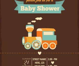 Vintage Baby Shower Invitation Cards Vector