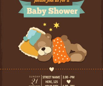 Vintage Baby Shower Invitation Cards Vector