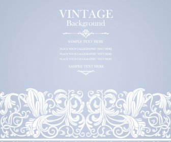 Vintage Background With Floral Vector