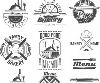 Vintage Ekmek Gıda Etiketleri Vektör