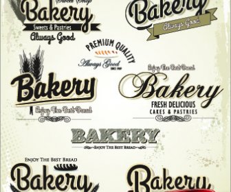 Vintage Bakery Labels Creative Vector Set