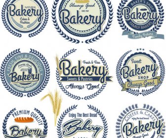 étiquettes De Vecteur De Boulangerie Vintage