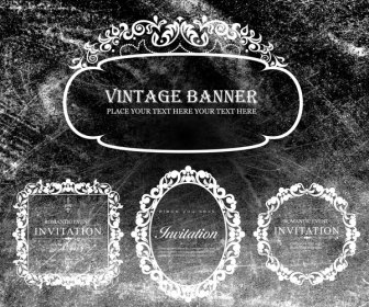 Vintage Banner Bordürenmuster Auf Tafel Hintergrund