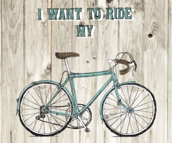 빈티지 자전거 포스터 벡터