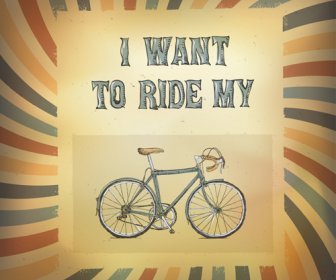 винтажные велосипедов плакат векторов
