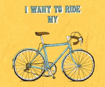 ビンテージ自転車ポスター ベクトル
