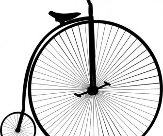 Disegno Di Vettore Di Biciclette D'epoca In Bianco E Nero