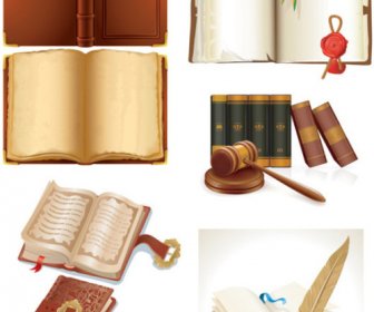 buku vintage elemen desain vector set
