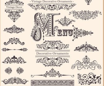 Vektor-Vintage Grenze Ornament Frohe Weihnachten Design-Elemente
