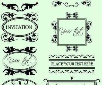 Vintage Calligraphic And Decoration Borders Vector