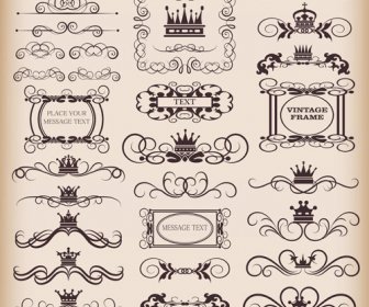Vintage Calligraphic And Decoration Borders Vector