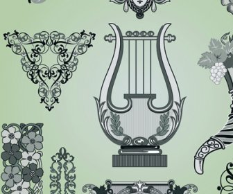 Vintage Calligraphic Border Frame And Ornament Vector Set