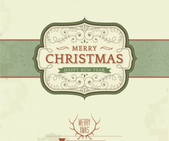 Vintage Christmas Background And Frame Vector