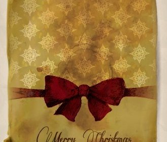Vintage Christmas Gift Cards Vector