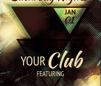 Vintage Club Flyer Penutup Kreatif Vektor