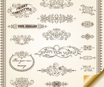 Vintage Decorative Pattern Borders Elements Vector