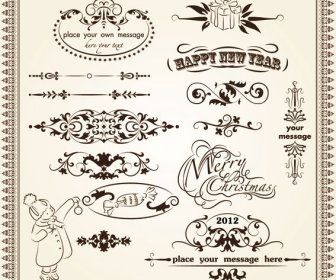 Elementos De Las Fronteras Del Patrón Decorativo Vintage Vector