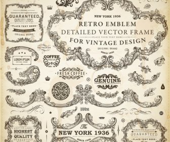 Vintage Design Elements Frames And Ornaments Vector
