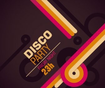 Vintage Pesta Disko Poster Flyer Desain Vektor