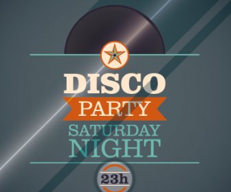 Vintage Disco-Party Plakat Flyer Design Vektor