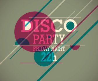 Vintage Disco Party Poster Flyer Design Vector