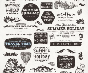 Vintage Elements Labels And Borders Vector