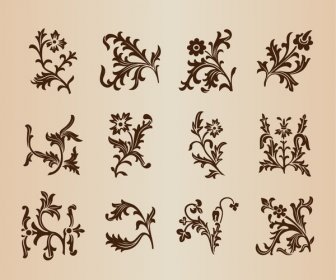 старинные цветочные узоры набор для дизайна