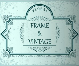 Vintage Frame Template Hijau Baris Dekorasi
