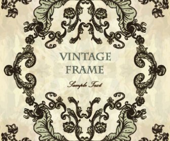 Vintage Frame With Floral Elements Vector