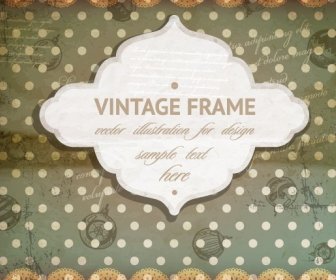 Vintage Frame Dengan Memo Latar Belakang Vektor