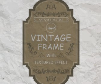 Vintage Frame Dengan Bertekstur Efek Pada Kertas Rumple
