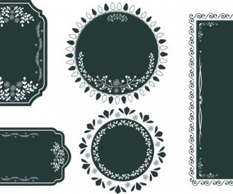 빈티지 프레임 디자인 어두운 색상에 다양 한 모양
