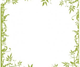ヴィンテージ グリーン花柄フレーム ベクトル
